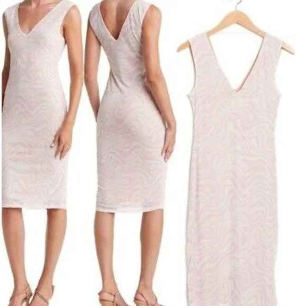 AFRM Arianna Sleeveless V-Neck Wave Print Midi Dress